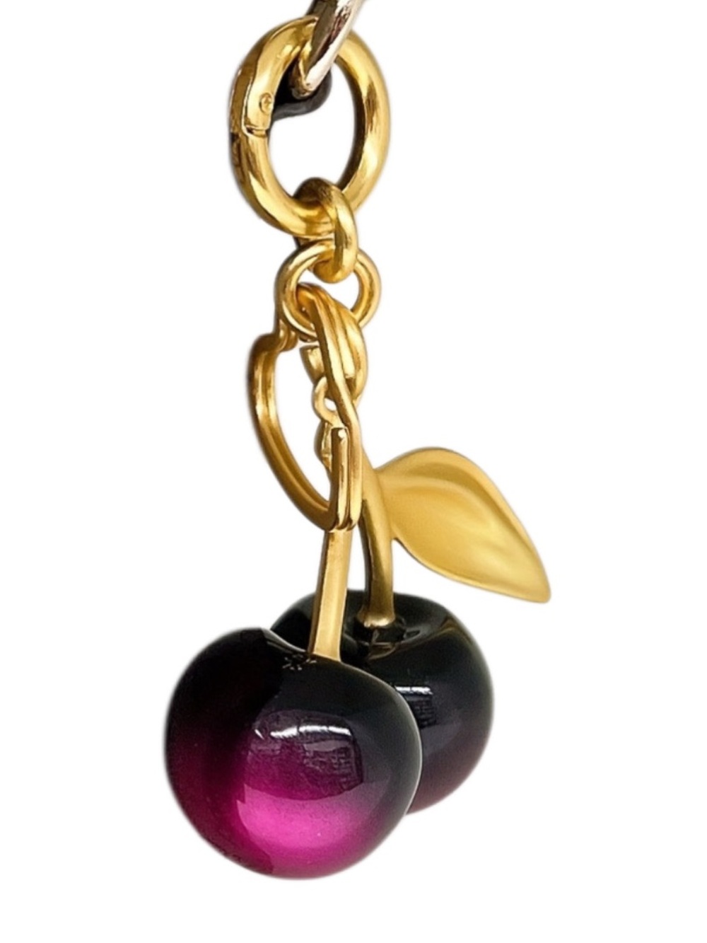 Sparkling Resin Cherry Bag Charm or Keychain - Picture 2 of 3